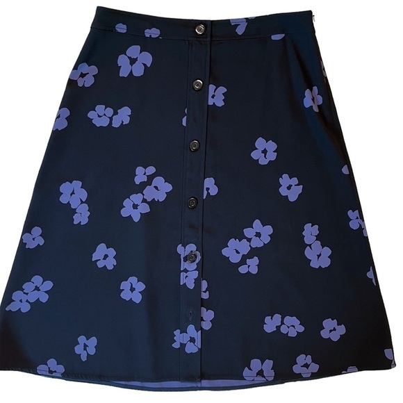 EVERLANE The Japanese GoWeave Floral Button Swing Skirt Size 10 - Picture 5 of 12